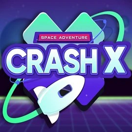 Crash X slot logo by Turbo Games at Frumzi Casino