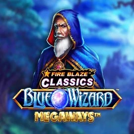 Play the Fire Blaze Blue Wizard Megaways slot by Rarestone Gaming on Frumzi Casino