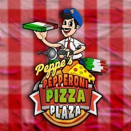 Peppe’s Pepperoni Pizza Plaza slot logo by Pragmatic Play at Frumzi Casino