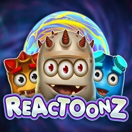 Reactoonz online game logo by Play’n GO on frumzi-kaszino.com
