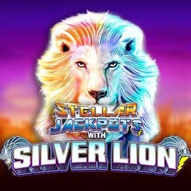 Stellar Jackpots with Silver Lion logo – Jackpots by Lightning Box Game at Frumzi Casino