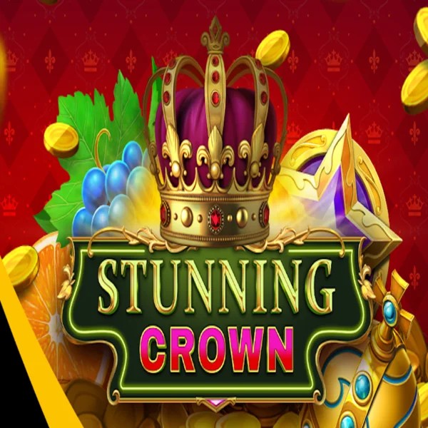Stunning Crown slot logo by BF Games at Frumzi Casino
