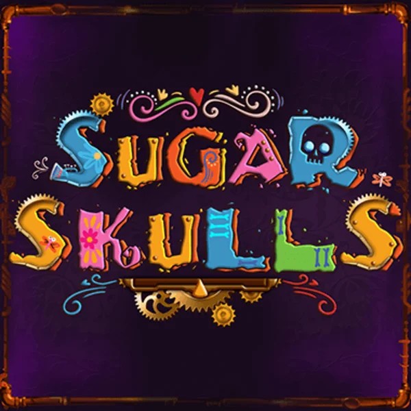 Sugar Skulls slot logo by Booming Games at Frumzi Casino
